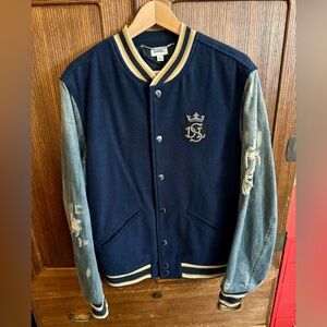 Diesel Men's Navy and Light Gray Bomber Jacket